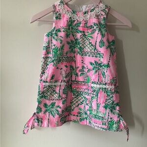 Lilly Pulitzer Shift Tropical Pink and Green Kids dress